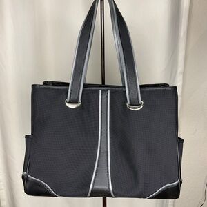 TUMI Alpha Organizer Business Tote Ballistic Nylon Laptop Work Bag Black Gray